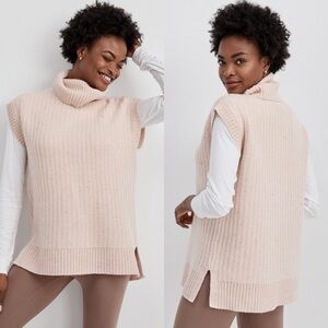 Haven Well Within Sleeveless Cashmere Sweater Tunic in Peach Donegal